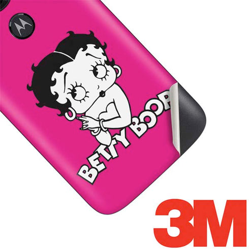 Betty Boop Pink Background Moto E5 Play Skin